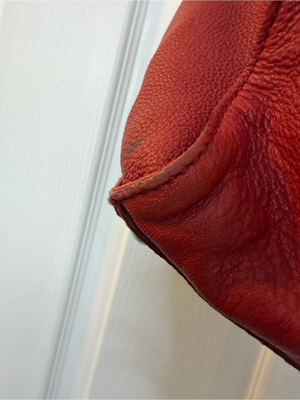 Michael Kors Red Leather Chain-Handle Shoulder Bag - Picture 13 of 15